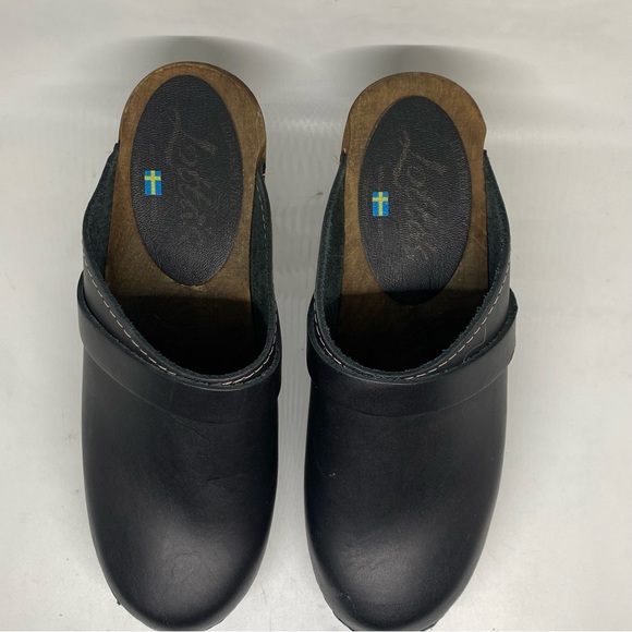 Lotta Stockholm High Heel Classic Clog in Black Brown Base with Strap Size 38 - Picture 6 of 16